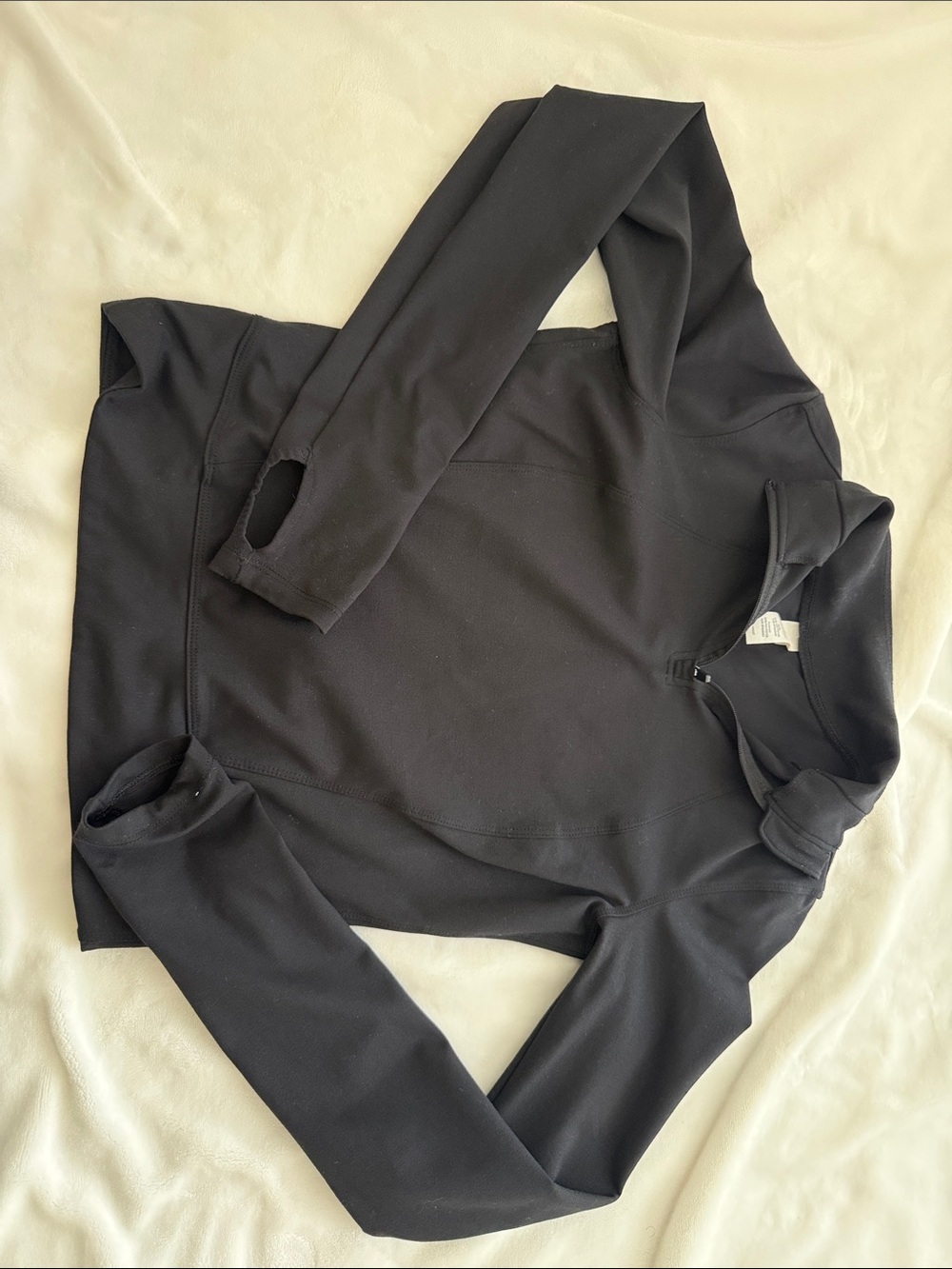 Yogalicious Black Quarter-Zip Cowl Neck Pullover